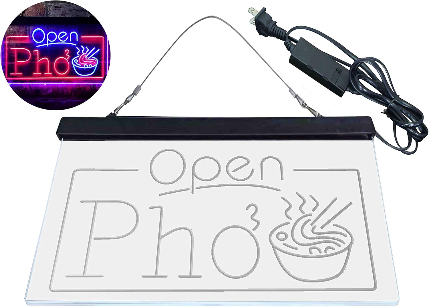 ADVPRO Open Pho Vietnam Noodles Shop Dual Color LED Neon Sign Red & Blue 24 x 16 Inches st6s64-i3655-rb