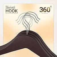 Vista 3 de Utopia Home Perchas de Madera Premium Paquete de 20 – Percha para Abrigos Duradera y Delgada – Percha para Trajes con Gancho Giratorio de 360 Grados