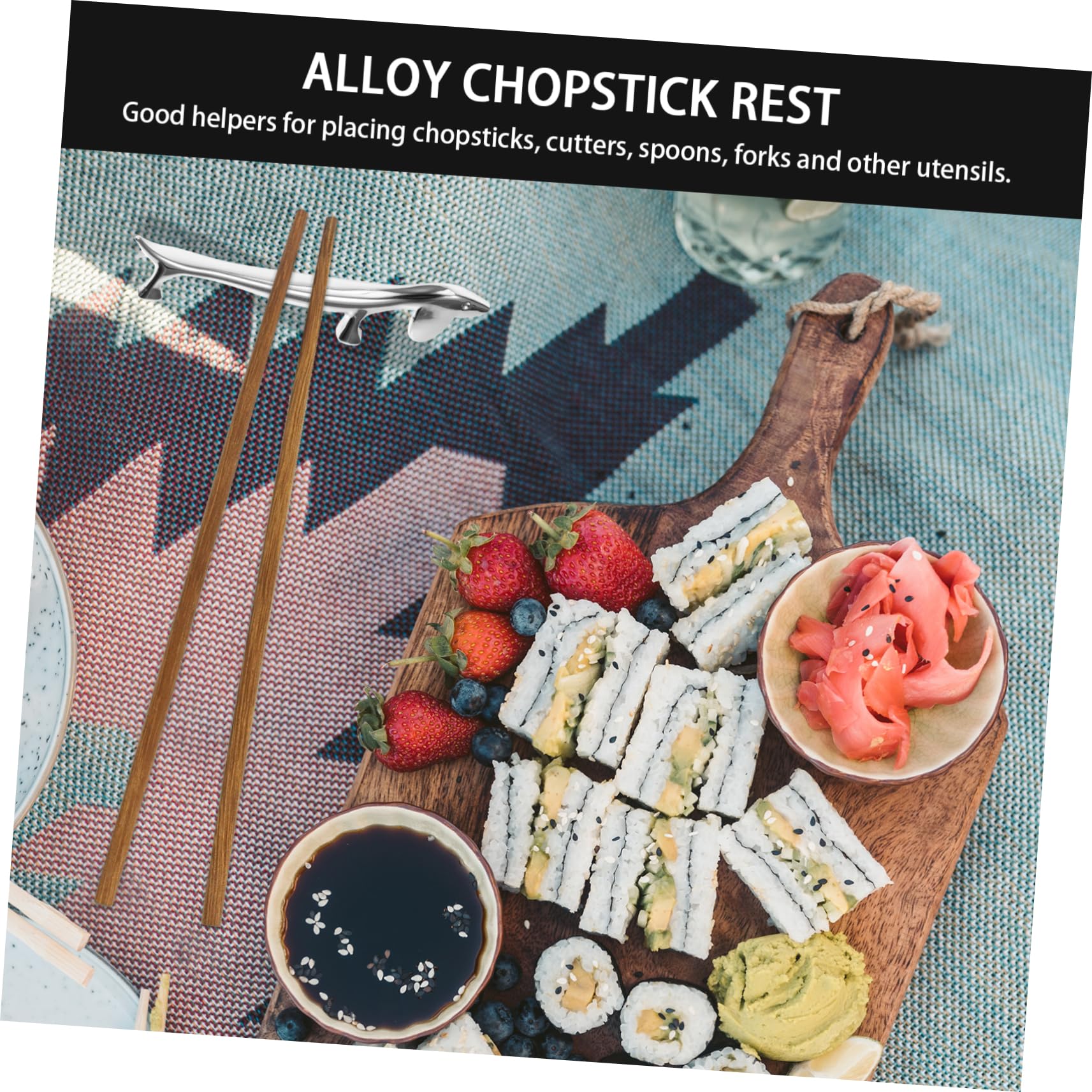 MOLUCKFU 4pcs Chopstick Rest Cute Cutlery Rest Animal Chopsticks Rest Chopstick Spoons Holder Chopsticks Rest Holder Fork Rest Animal Chopstick Rack Spoon Rest Alloy Tableware Rack Silver