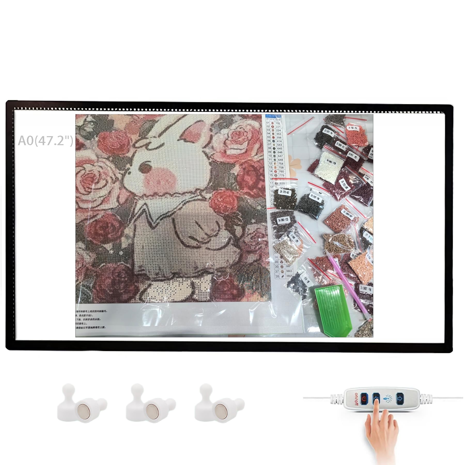 A0 LED Leuchtpad | Ultradünnes Dimmbares Zeichenbrett für Künstler & Designer | A1 Flimmerfreie Lichtbox zum Skizzieren & Nachzeichnen | Hohe Helligkeit & Einstellbare Helligkeit