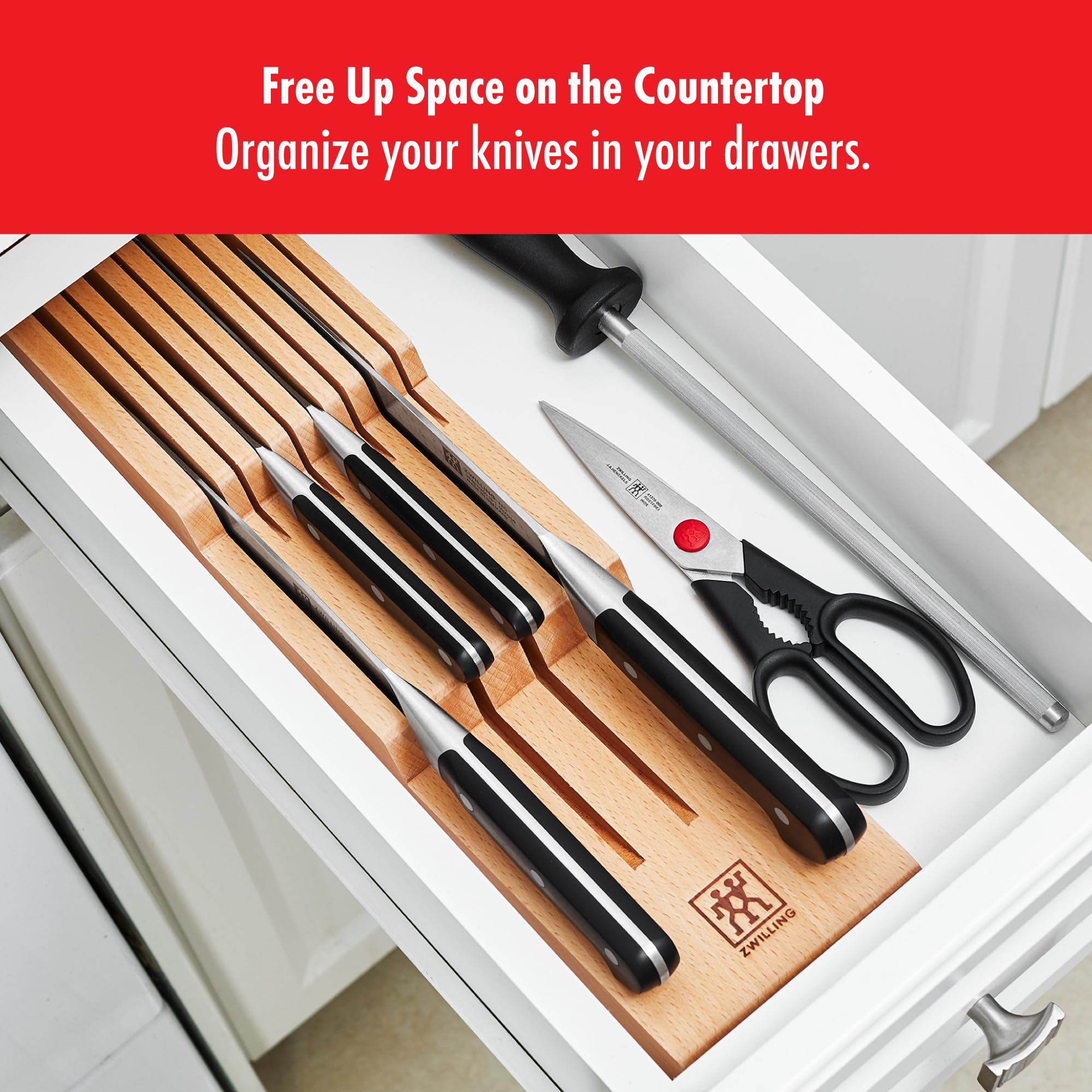 ZWILLING 8-Slot Knife Block - Beechwood Storage -2