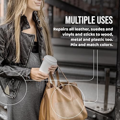 Vista 15 de MastaPlasta Parche de reparación de cuero autoadhesivo de alta calidad, color gris claro, 8 x 4 pulgadas (7.9 x 3.9 in). Parche de calidad de I