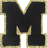 Vista 122 de SPRT - Parches de letras de chenilla universitaria con purpurina, parche de letras blancas para planchar con letras del alfabeto para disfraz