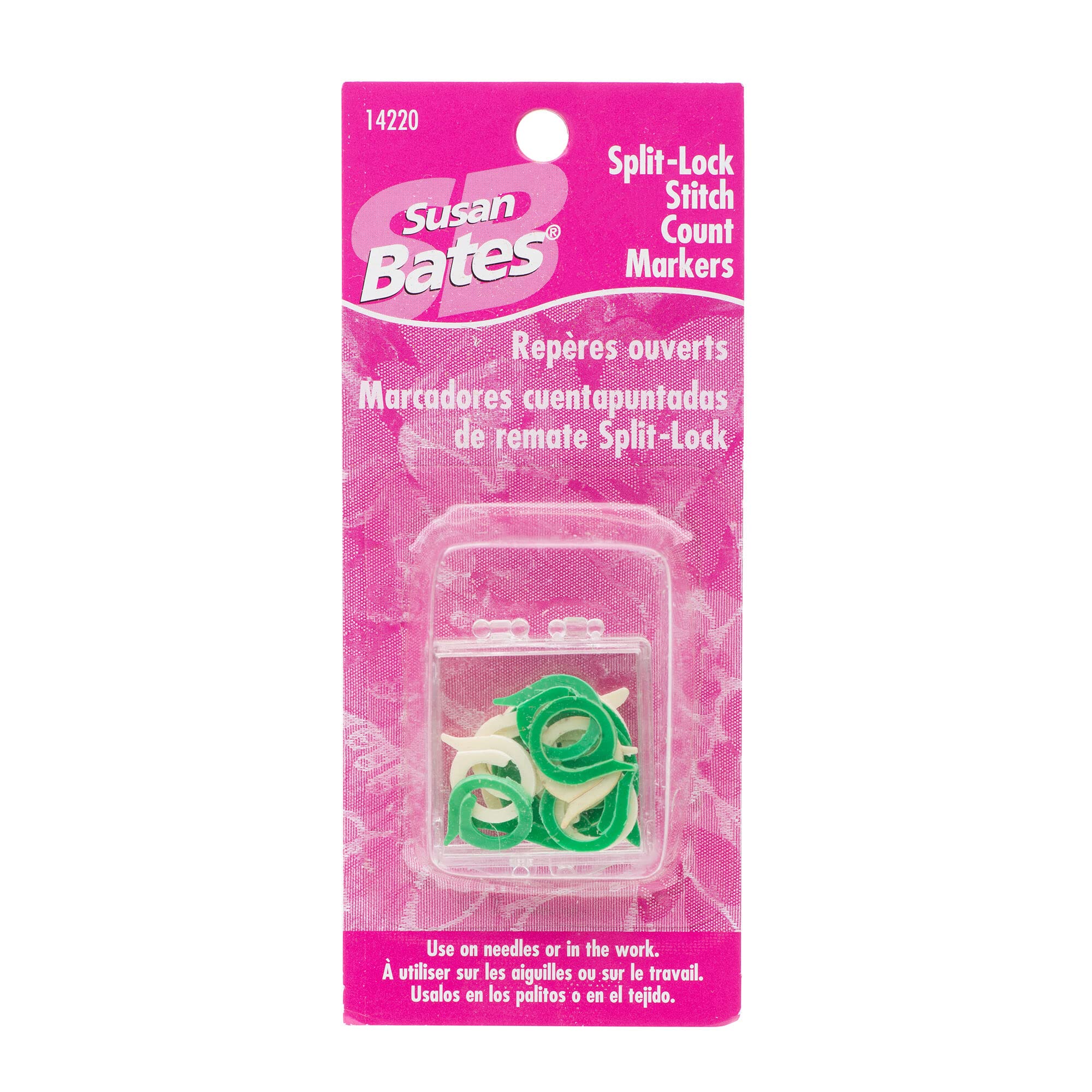 Susan Bates 70786 Split Lock Stitch Marker-2 Sizes 15-Pkg15
