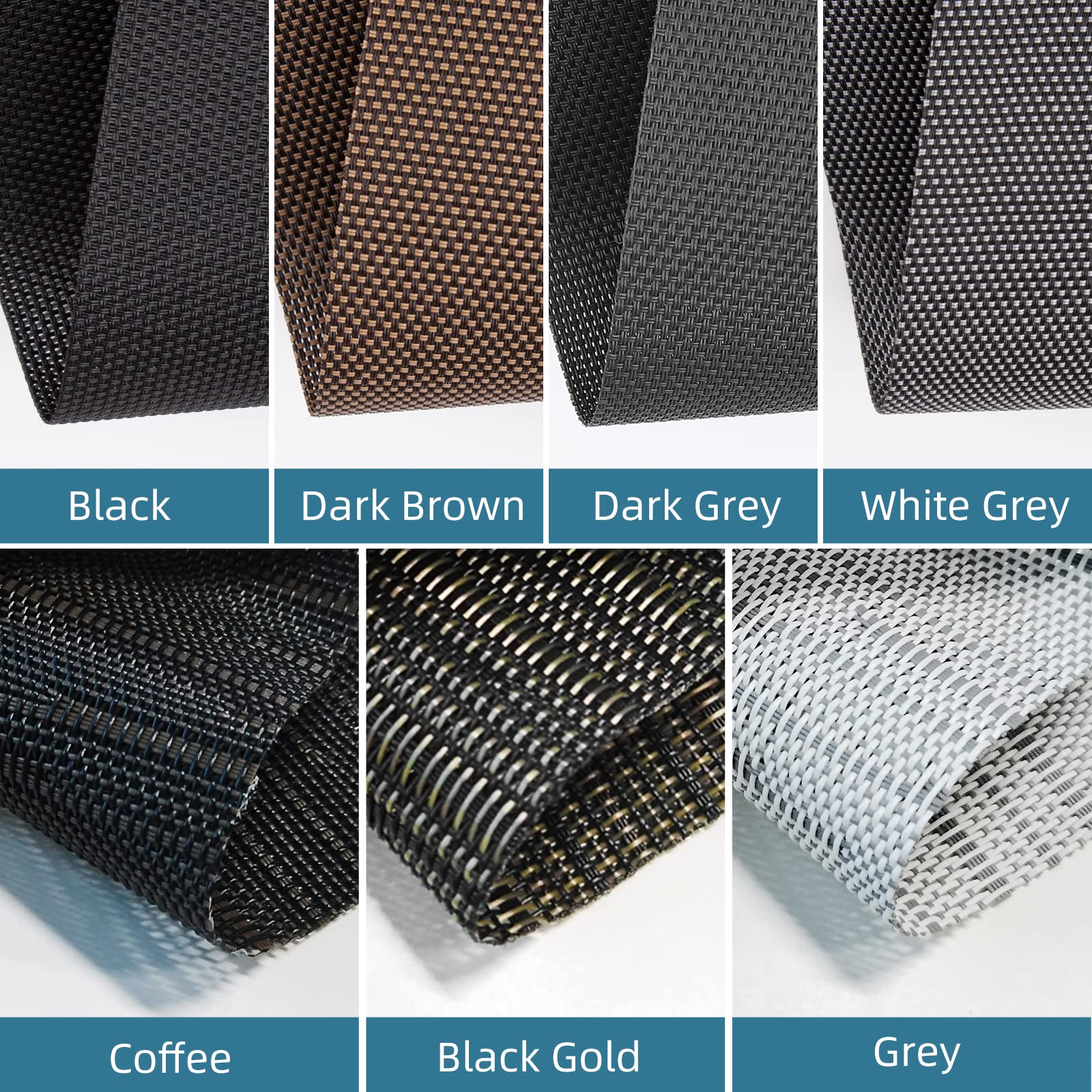 SmartWings Motorized Outdoor Patio Shades Fabric Sample, Smart Outdoor Roller Shades Porch Waterproof Work with Matter HomeKit ZigBee Alexa Zwave, 1% Openness, 5% Openness Fabric Samples (7 Colors)