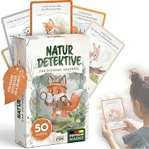 50 Explorer Cards for Children (All Year), Exciting Outdoor Search Game, Outdoor Games for Children, Educational Game for Outdoors, Explorer Set for Children from 4, 5 Years
