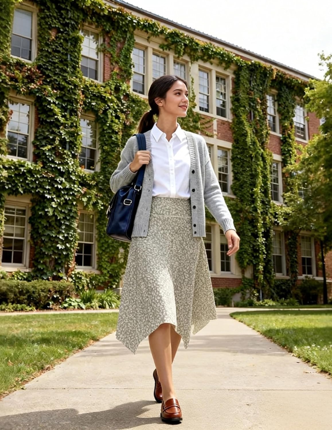 Knee Length Skorts Skirts for Women with Pockets High Waisted Athletic Skorts Womens Modest Midi Skirts Plus Size Light Leopard, 3XL - Image 3