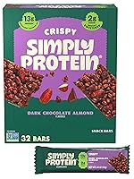 Vista 22 de SimplyProtein - Barra de proteínas bajas en carbohidratos, paquete de 16, chocolate con mantequilla de maní y chocolate negro y almendra, barras