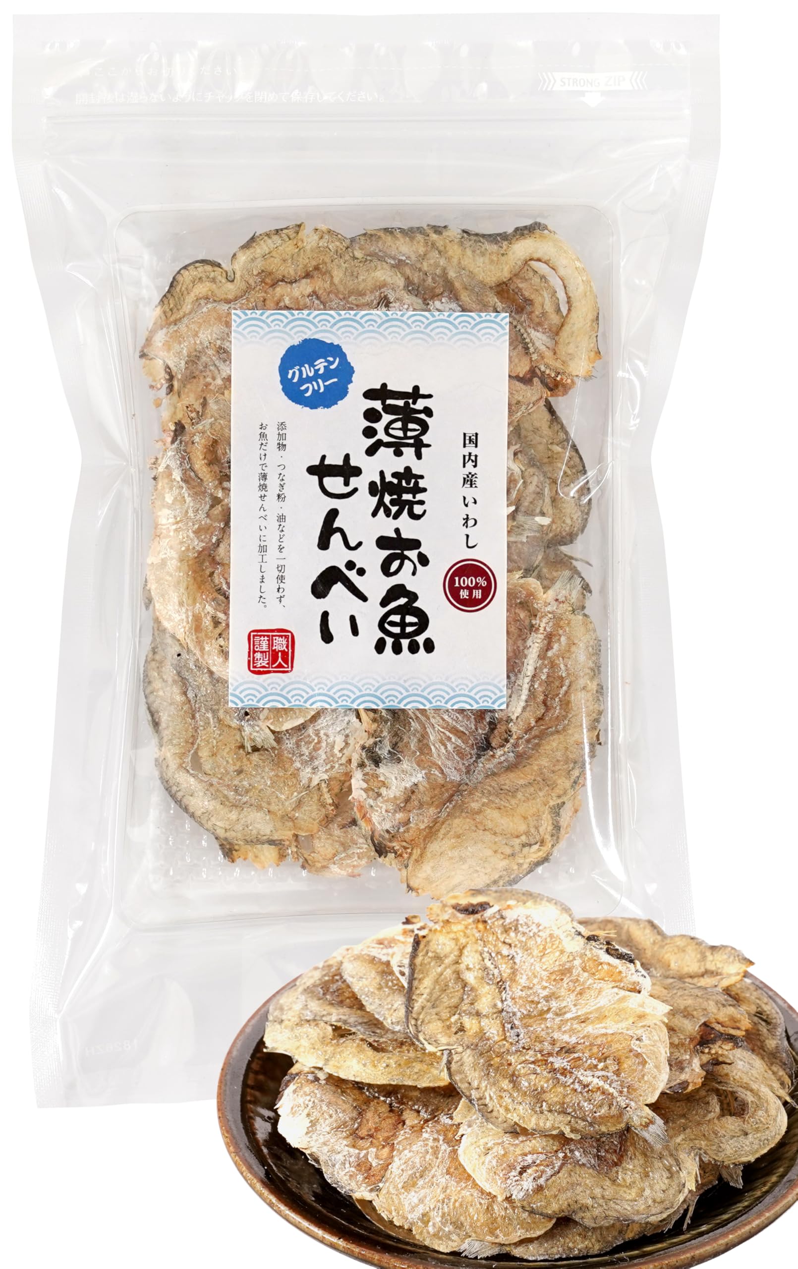 Amazon.co.jp: 【薄焼お魚せんべい 20g いわし】お徳用袋 薄焼きいわし
