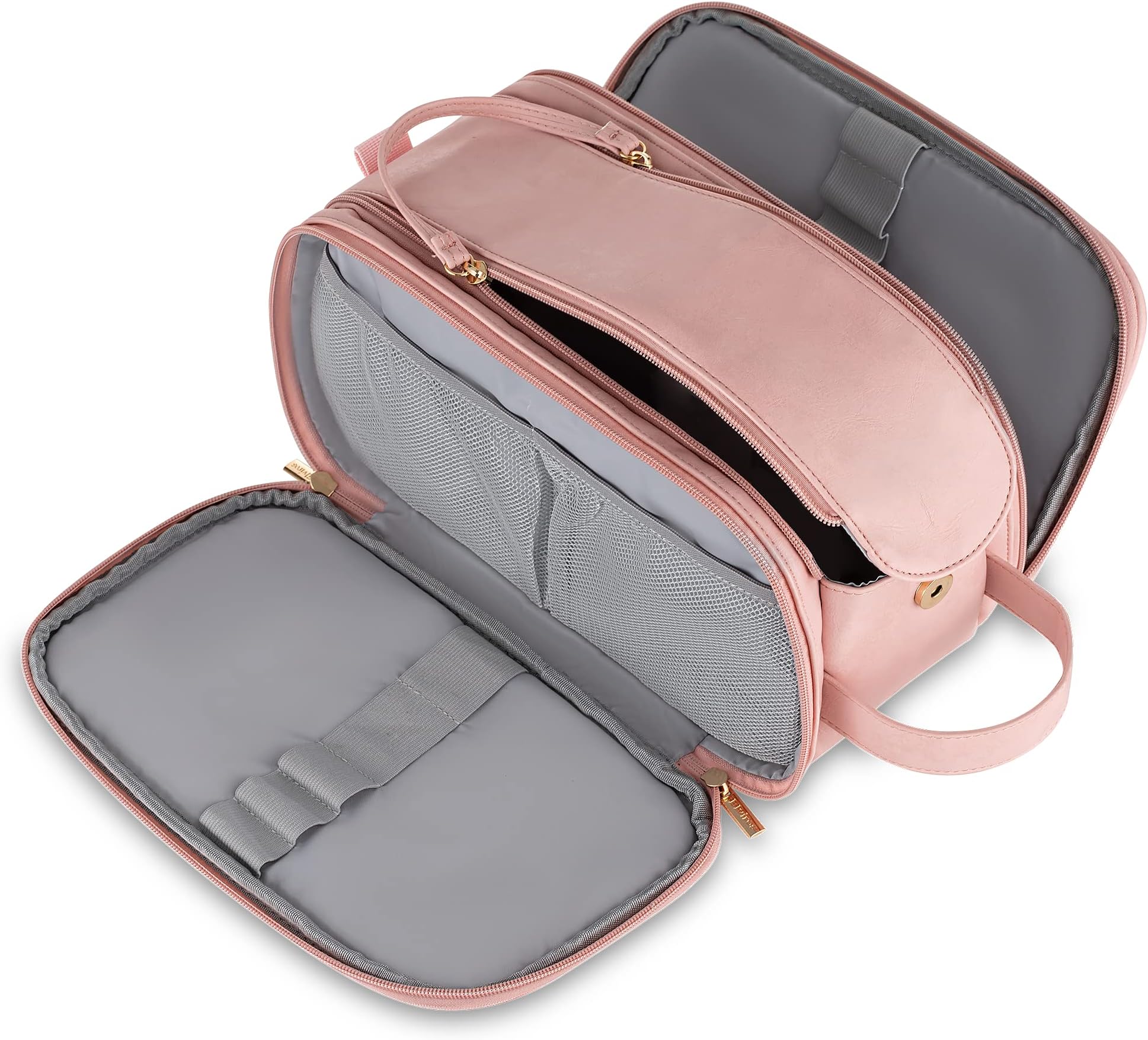 Toiletry Bag for Men, Large Travel Shaving Dopp Kit Water-resistant Bathroom Toiletries Organizer PU Leather Cosmetic Bags