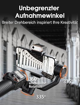 hohem iSteady M6 Kit 3-axis mobile phone stabilizer, Gimbal smartphone with magnetic AI tracker, adjustable CCT/RGB filling light, 0.91 inch OLED display, max. carrying capacity 400g, Volgging
