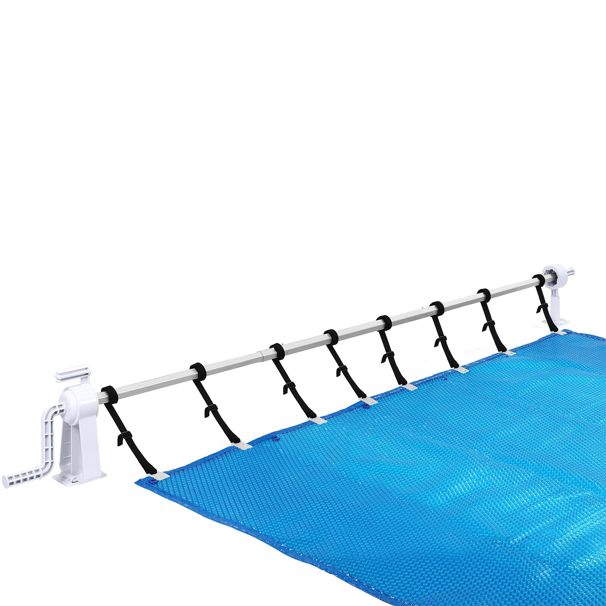 XMTECH Verstellbarer Poolaufroller Aluminium Teleskoprohr Aufrollsystem für Poolplane und Solarfolie Abdeckung Witterungsbeständig 1,05m bis 6,15m