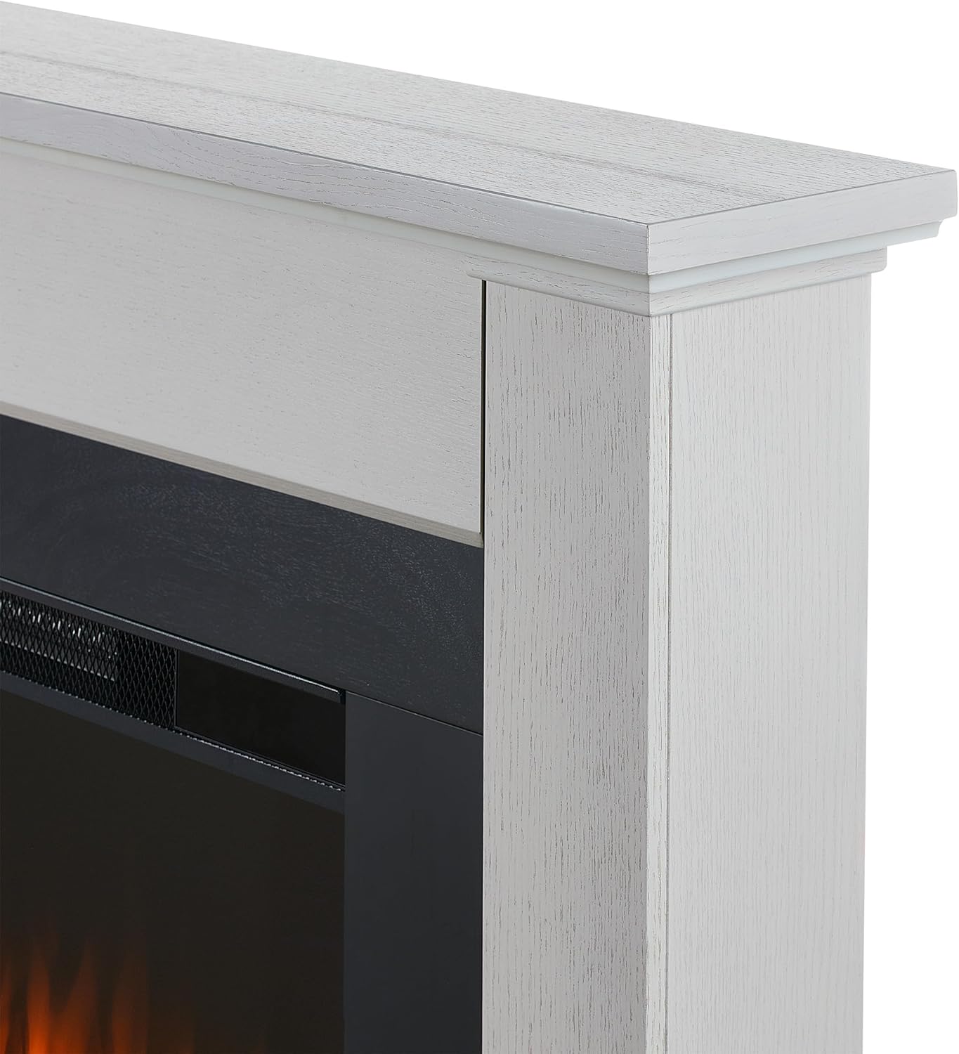 Real Flame Tejon 52" Slim Electric Fireplace with Mantel for Living Room or Bedroom, Replaceable Fireplace Insert Heater, Realistic Log and Flame Effect, Remote Control, Timer