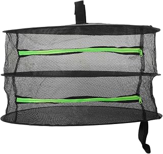 Tendedero de Hierbas, de Malla de 2 Capas, con Cremallera, Plegable, para cogollos y Plantas, Color Negro y Verde