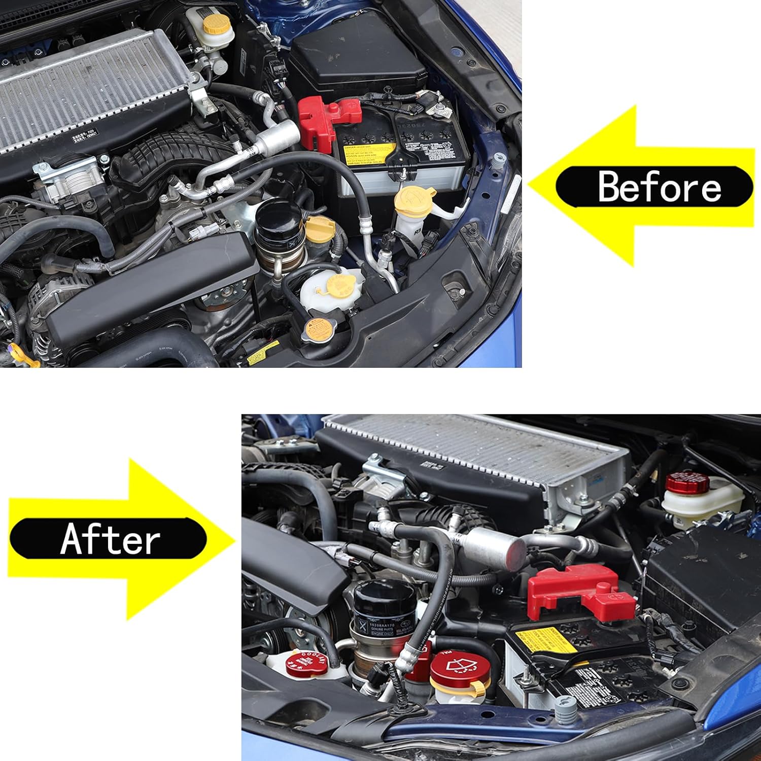 Aluminum Alloy Engine Oil Cap Radiator Cap Washer Cap Brake Fluid Cap Cover Trim Compatible with Subaru WRX 2022 2023, Engine Cap Cover Set WRX Accessories 4PCS (red)