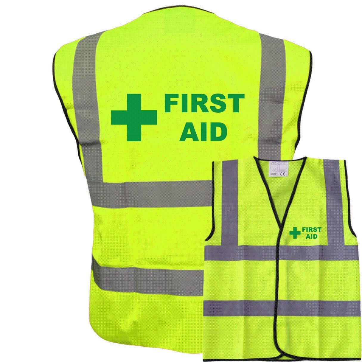 Hi Vis Vests - First Aid High Visibility Vest Made of Durable Polyester Fabric - Vibrant Yellow High Vis Vests with Reflective Vinyl Banding for Safety - Brook Hi Vis, XX Large 48-50”