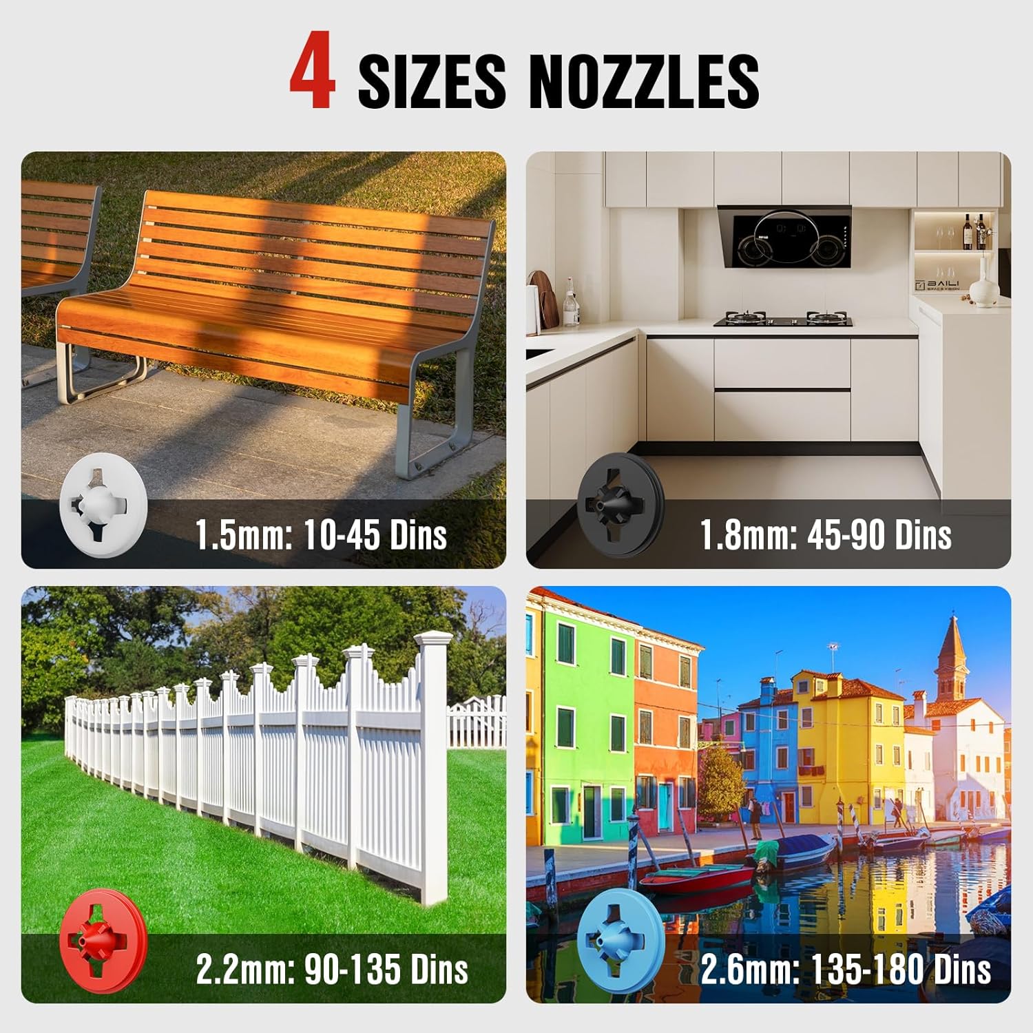 EWORK Paint Sprayer,1000W HVLP Electric Spray Paint Gun,4 Nozzles and 3 Spray Patterns,1400ml High Capacity Container,180 Din/s, Easy to Clean,for Furniture, Cabinets, Decks, Walls, Doors, DIY