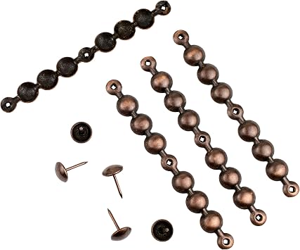 decotacks Antique Copper Upholstery Nails/Tacks Trim 4in Long Strips, 7/16in Head Diameter,Covers 6,5 Yards DX0511AC-S6M