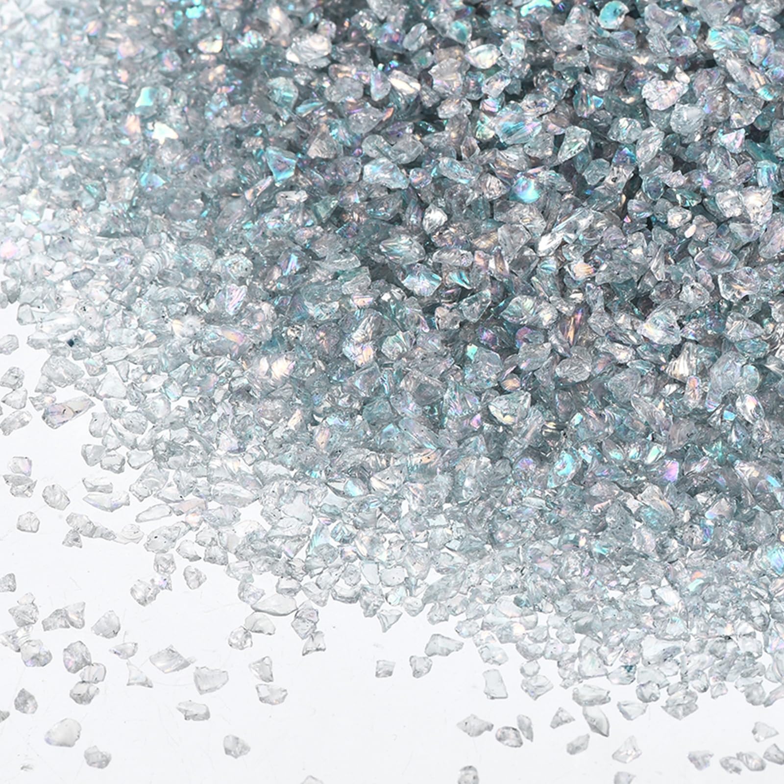 sourcing map 3 Pcs Crushed Glass for Resin Art, 50g Irregular Metallic Chunky Chips Small Broken Crushed Glass Glitter Pieces for Crafts DIY Vase Filler Jewelry Making Decor, Gray