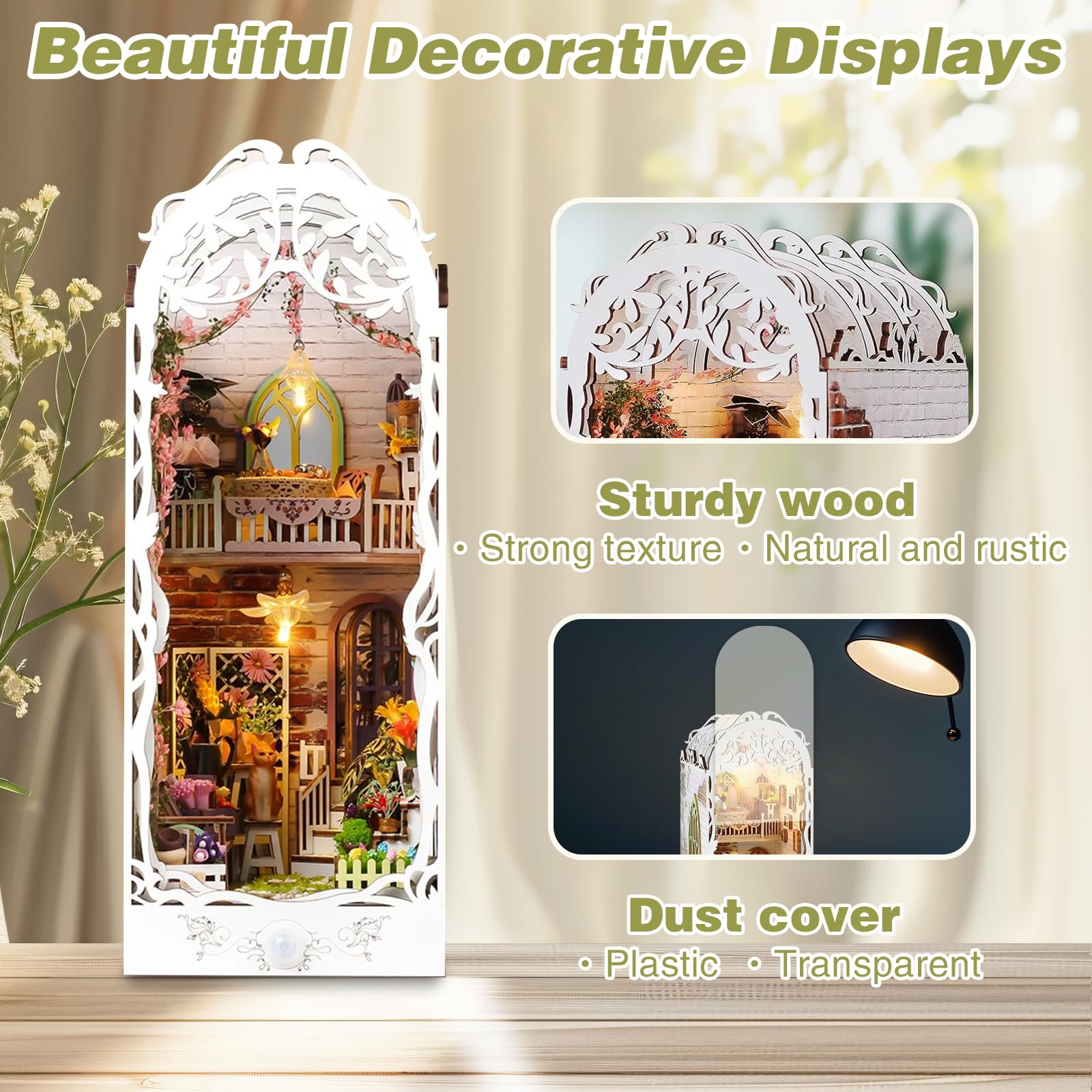 The Book Nook Kit, Booknook Decorativa, Booknok para Adolescente Adulto, DIY Miniature House de Madera, Nookbook con Muebles, Book Nook Libreria para Decorar Estanterías y Regalos Creativos