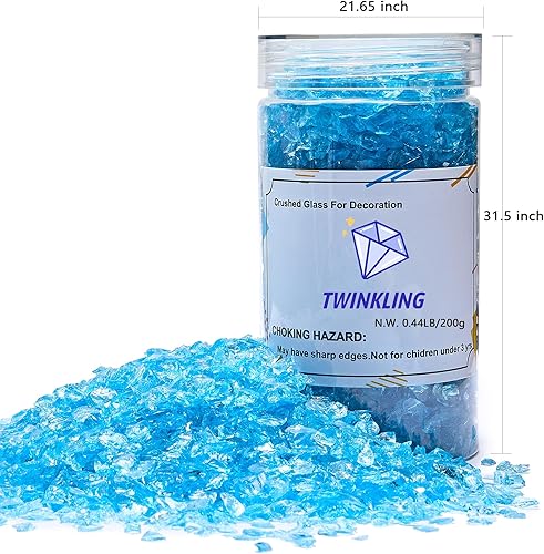 Miniatura 5 de TWINKLING Vidrio triturado de alto brillo, vidrio roto, chips de gemas de vidrio para bricolaje, arte de resina, arte de epoxi, arte de uñas,