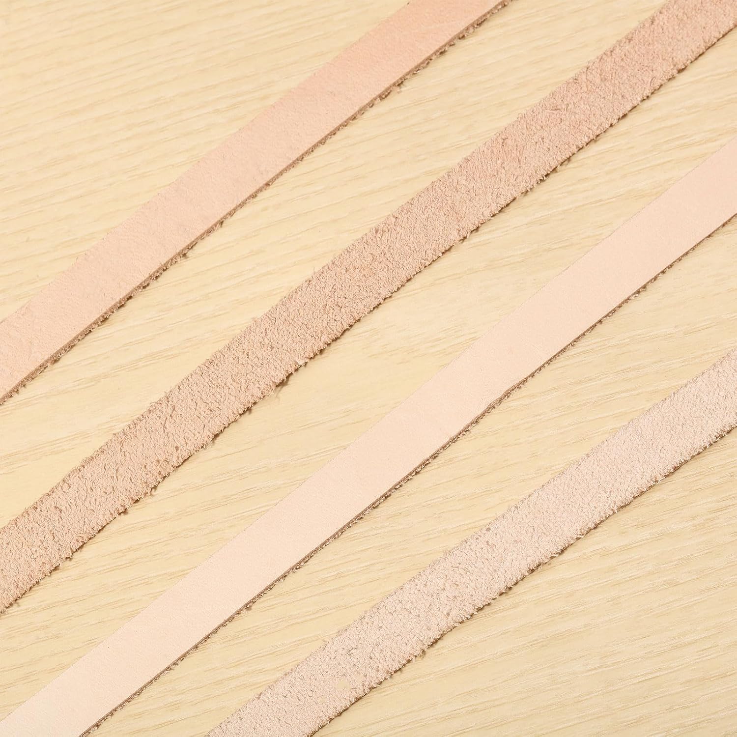 FREEBLOSS 11Yds 10mm Flat Genuine Leather Cord String 2mm Thick Full Grain Cowhide Braiding Cord Roll for Jewelry Making Leather Boot Laces DIY Braided Bracelets Keychains(Natural Color)