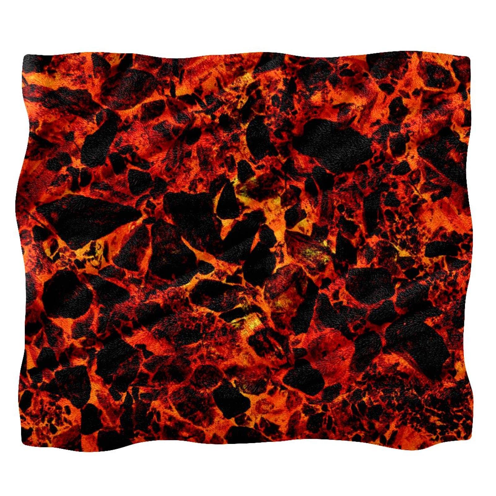 Couverture polaire haut de gamme motif magma - Plaid de lit doux et épais