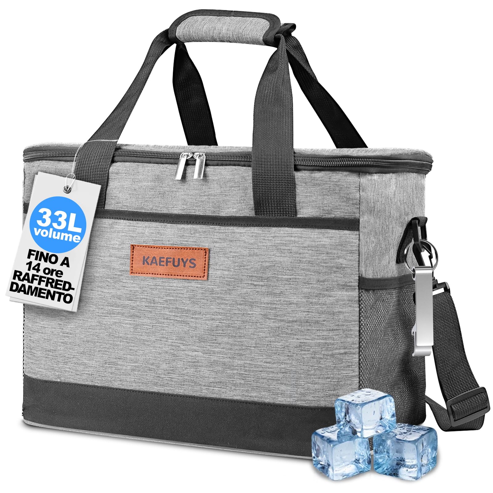 KAEFUYS Borsa Termica 33L Impermeabile con Tracolla per Campeggio Picnic Barbecue