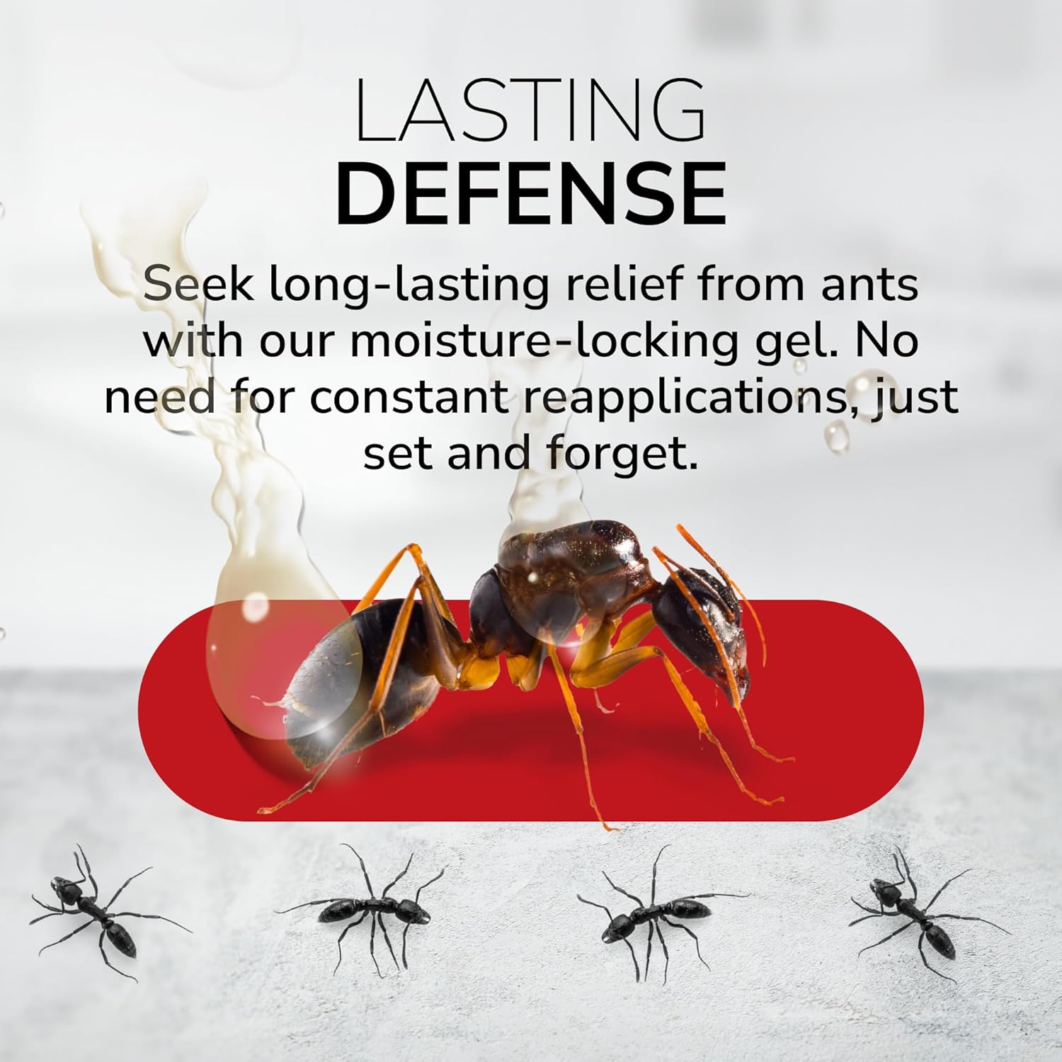 Ant Gel Bait, Indoor/Outdoor Use, Non-Staining, Odorless, Safe for Food Areas, Eliminates 19 Types of Ants Including Fire Ants, 4 Pack