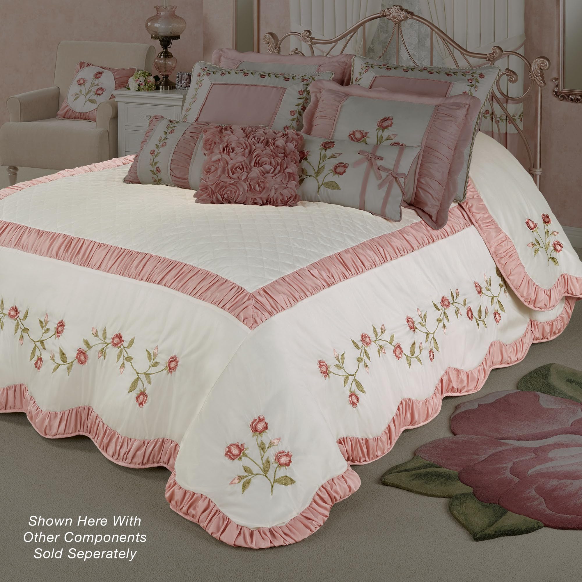 Touch of Class Blush Rose Full Bedspread Bedding