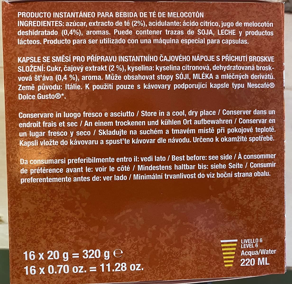 64 Capsulas de Te Helado Dolce Gusto - Degustación 4 Sabores: Te Verde, Frutas del Bosque, Limon, Melocoton