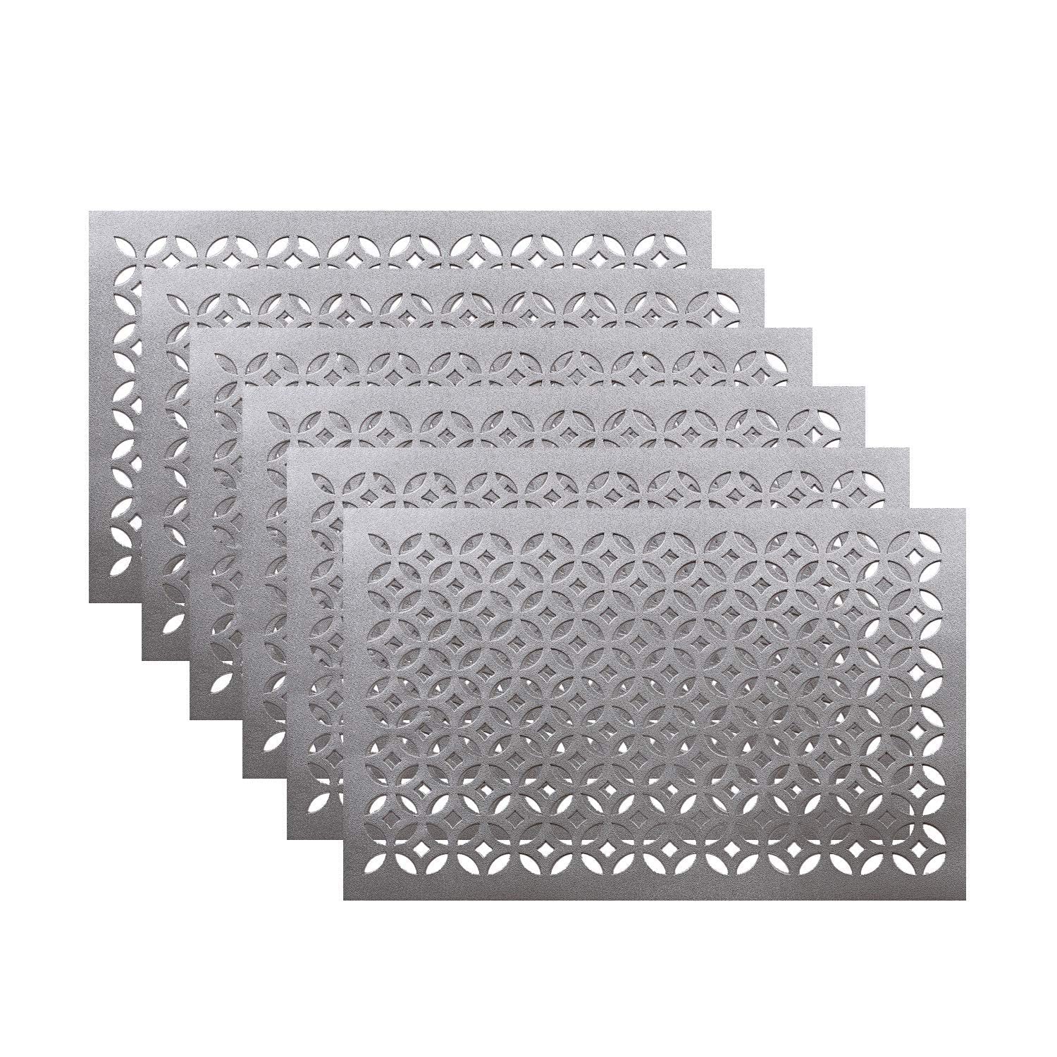 Amazon Brand - Solimo Standard Leather Table Placemat - (Set of 6 Pieces, Silver) (B09V5SFQTM) Amazon Price History, Amazon Price Tracker