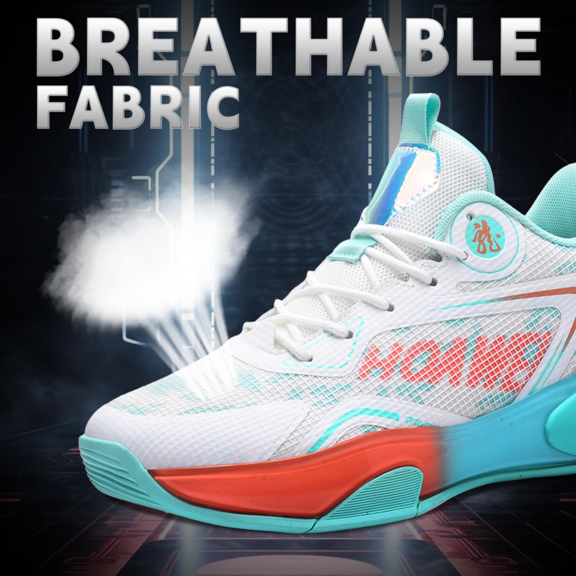 Zapatillas de Baloncesto de caña Alta con Degradado for Hombre: Malla Transpirable y Soporte Acolchado