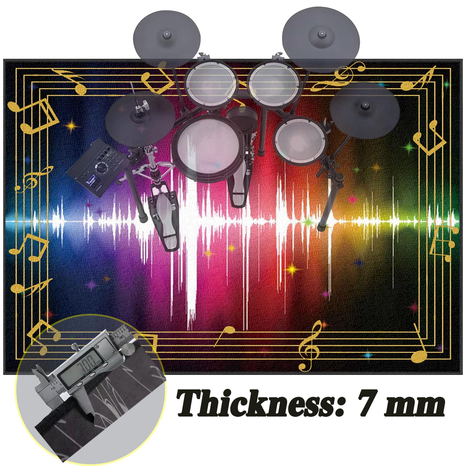 Bateria elektroniczna Dywan na perkusję i perkusję Maty akustyczne Pianino Baterie Akustyczne Maty Na Bęben Dźwiękoszczelny Antypoślizgowy Mata 200 x 160 cm