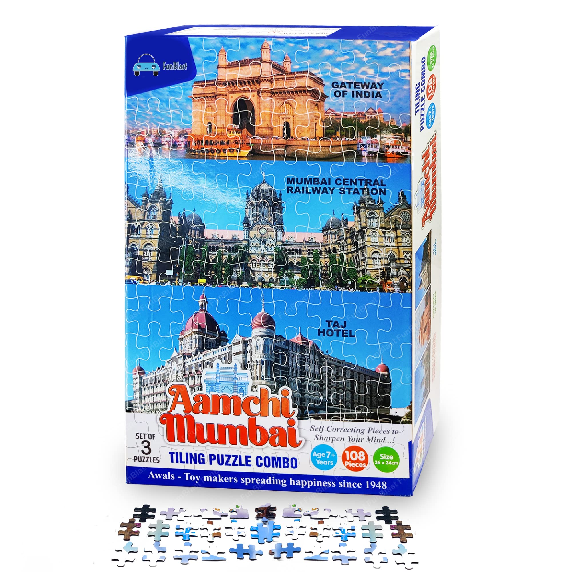 See full amazon price history chart for FunBlast Jigsaw Puzzles for Kids, 108 Pcs - Set of 3 Mumbai City Puzzles, Tiling Floor Jigsaw Puzzles for Kids, Boys, Girls, Learning and Educational Toys for Kids - Multicolor (Size - 36 X 24 CM) FunBlast Jigsaw Puzzles for Kids, 108 Pcs - Set of 3 Mumbai City Puzzles, Tiling Floor Jigsaw Puzzles for Kids, Boys, Girls, Learning and Educational Toys for Kids - Multicolor (Size - 36 X 24 CM) (B0C16N41V7) Amazon Price History, Amazon Price Tracker