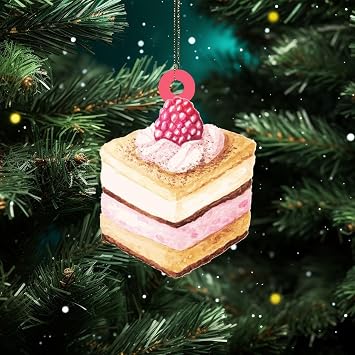 Wedding Cake Xmas Ornament Pastry Chefs And Culinary Students Christmas Tree Ornament Keepsake Pastel Rainbow Colorful Acrylic Christmas Bauble for Xmas Party Decorations