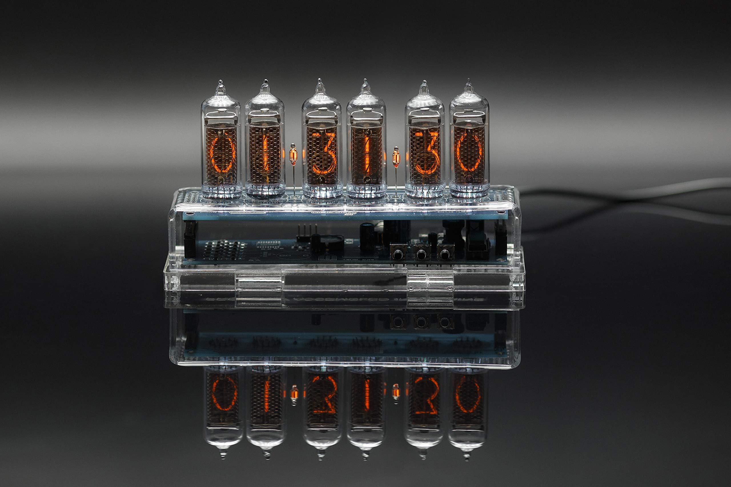 IN-14 Nixie Tube Clock Assembled Acrylic Enclosure Adapter GPS Remote Control Alarm Clock 6-Tubes