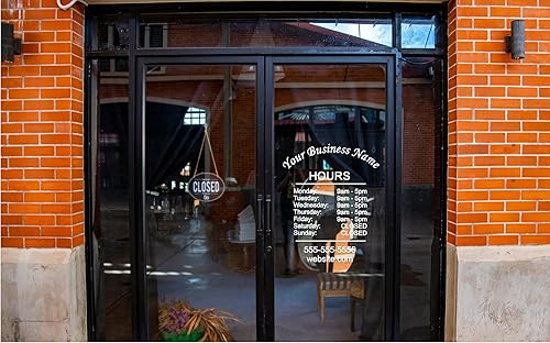Miniatura 4 de Horas de Negocio Tienda Empresa Completamente Personalizada Adhesivo de Vidrio para Puerta Ventana Fachada Profesional Signo Decalcomanía Plantilla