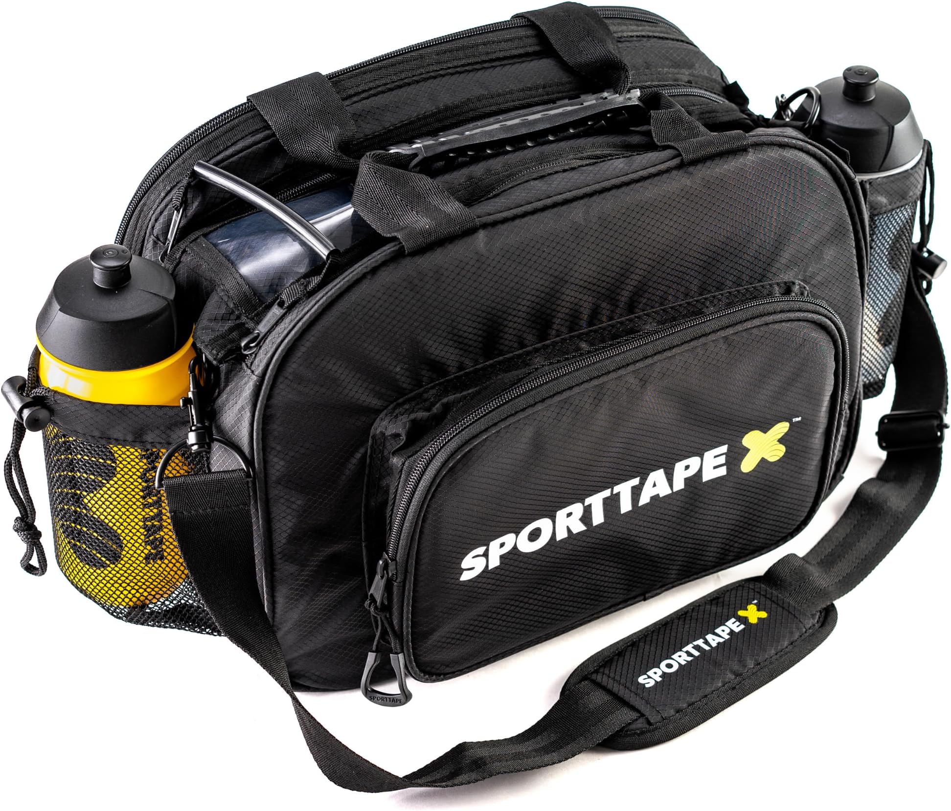 SPORTTAPE Sports Physio Therapy Medical Bag - Large Waterproof Touchline First Aid Medical Run-on Equipment Carrier - Perfect for Tapes & First Aid (Empty - Bag Only)