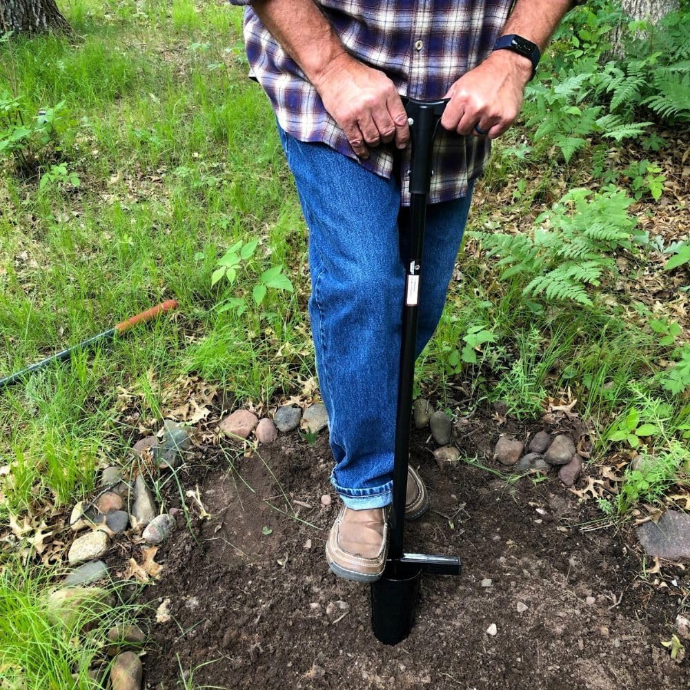 Bulb Planter Long Handle 39" Garden Tool - Walden Perfect Planter with Foot Bar for Tulips, Daffodils, Flowers - Heavy Duty Steel Bulb Transplanter Digger with Depth Markers, No Bending