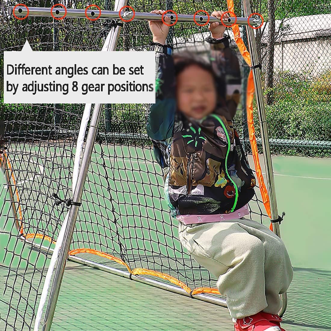 6.6ft X 6.6ft Tennis Rebounder 8 Gears Adjustable Tennis Rebound Net, Training Equipment Double Tennis Practice Wall for Groundstrokes & Volleying Tennis