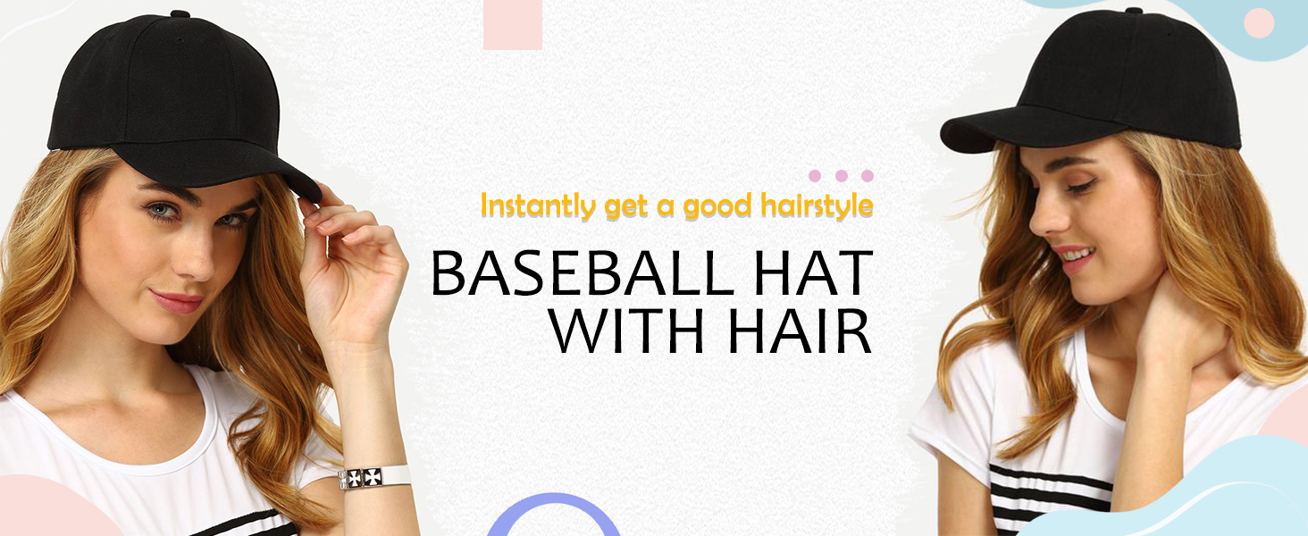 Amazon.com : Cephermer Baseball Hat Wig,Hat with Hair 