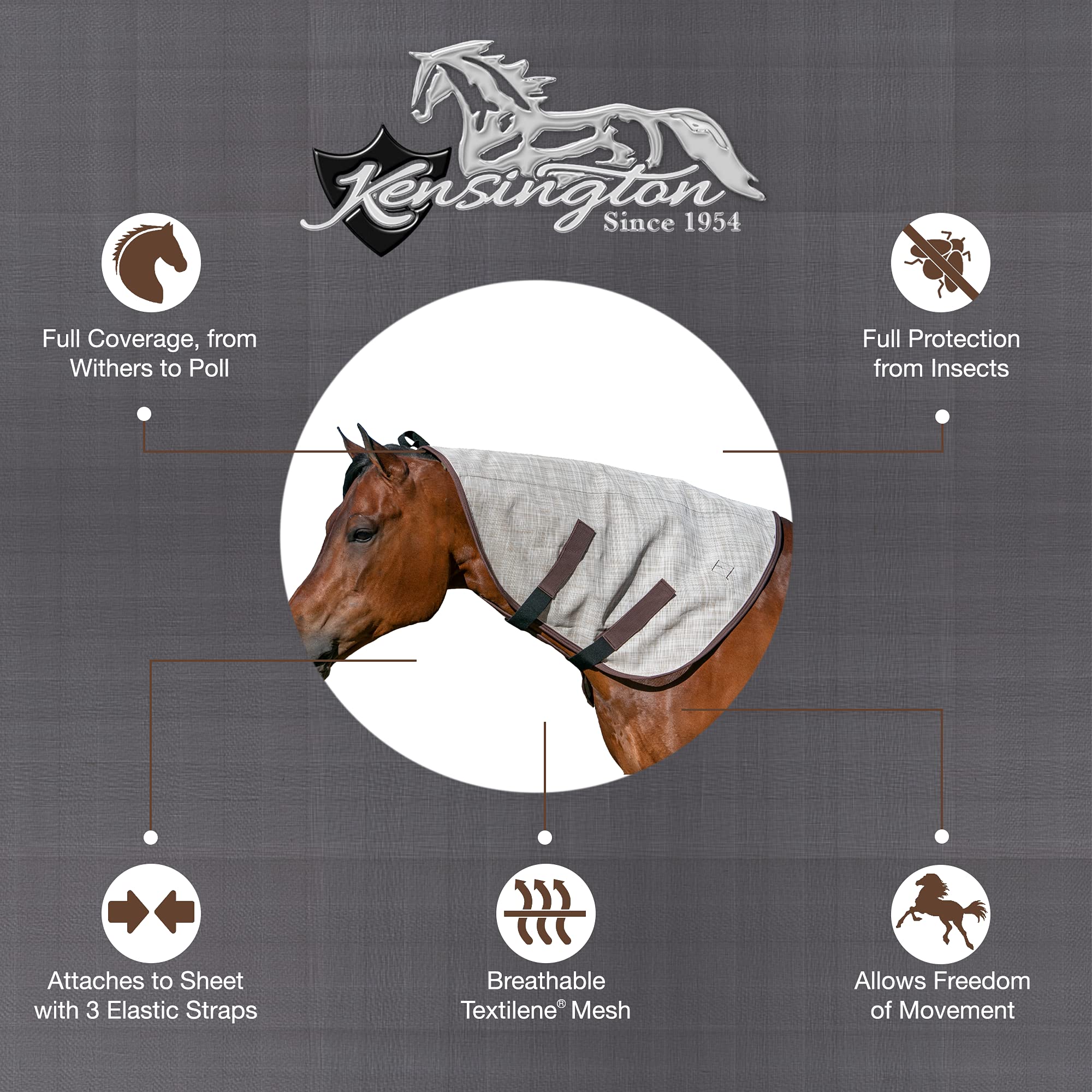 Kensington Protective Products Natural Collection Signature Textilene Nylon-Lined Neck Piece, Large, Desert Sand