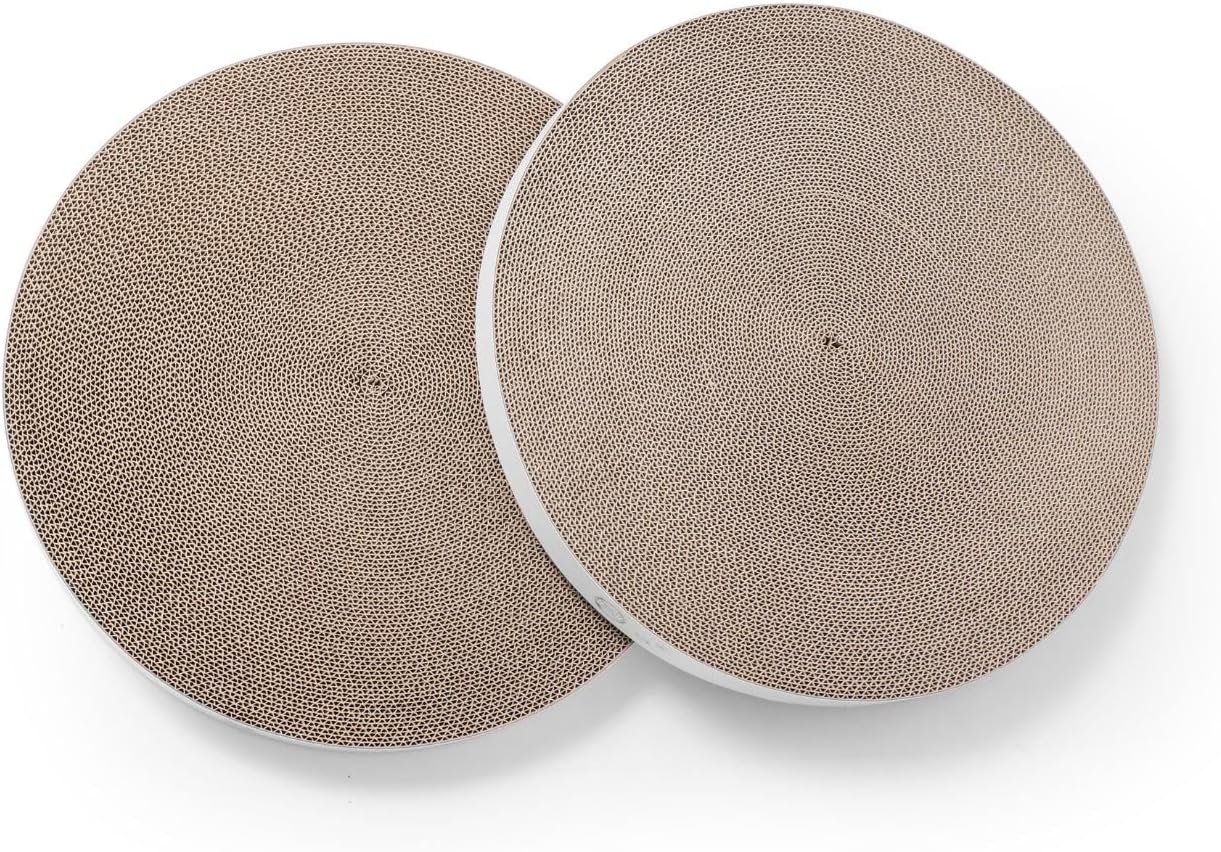 Necoichi Cat Scratcher Bowl Replacement for Indoor Cats - Cat Scratching Lounger with Reversible Usability and Extra Comfort for Lounge, Cardboard Bed Couch / (XL, Hologram White)