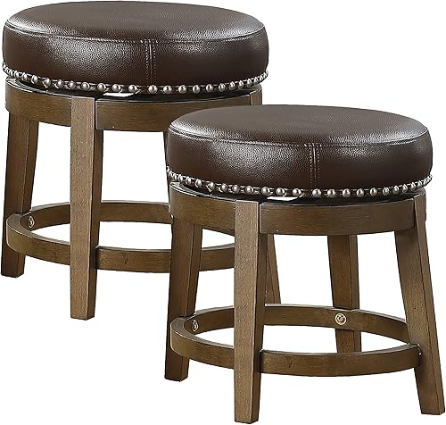 Lexicon Kenmare Taburete giratorio de comedor (juego de 2), 18" SH, marrón