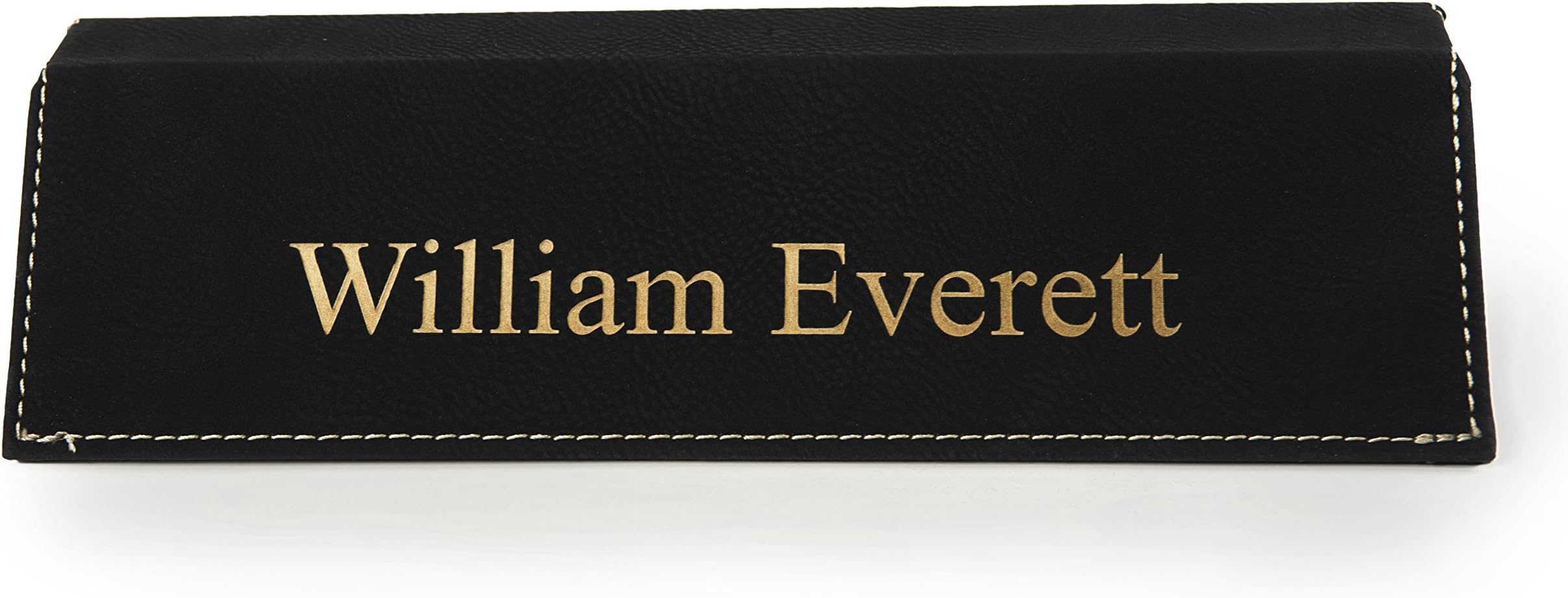 Customizable Leatherette Desk Wedge (Black, 2x8) - Naag Tag Inc.