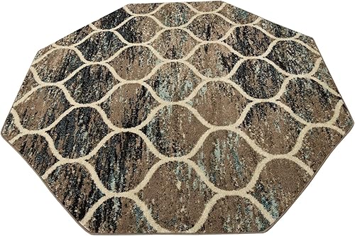 Miniatura 442 de Rugs.com Lattice Frieze Collection Alfombra – 4 x 6 pies, alfombra mediana negra perfecta para salas de estar, comedores grandes, planos abiertos