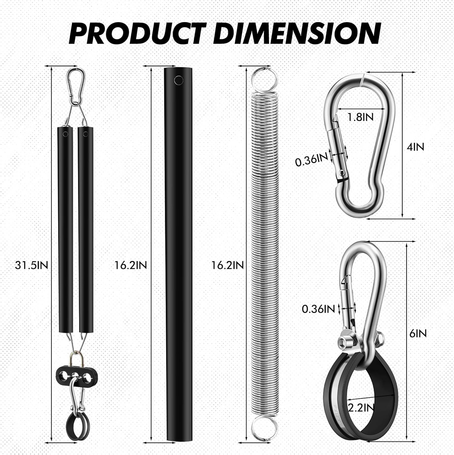 Blulu 4 Pcs 16'' Double Tender Spring Kit Dual Heavy Duty Tracker Trailer Springs with 3in1 Hose Holder and 3 Hole Clamp Holder for ABS Air Lines Semi Trucks Tractors Trailers