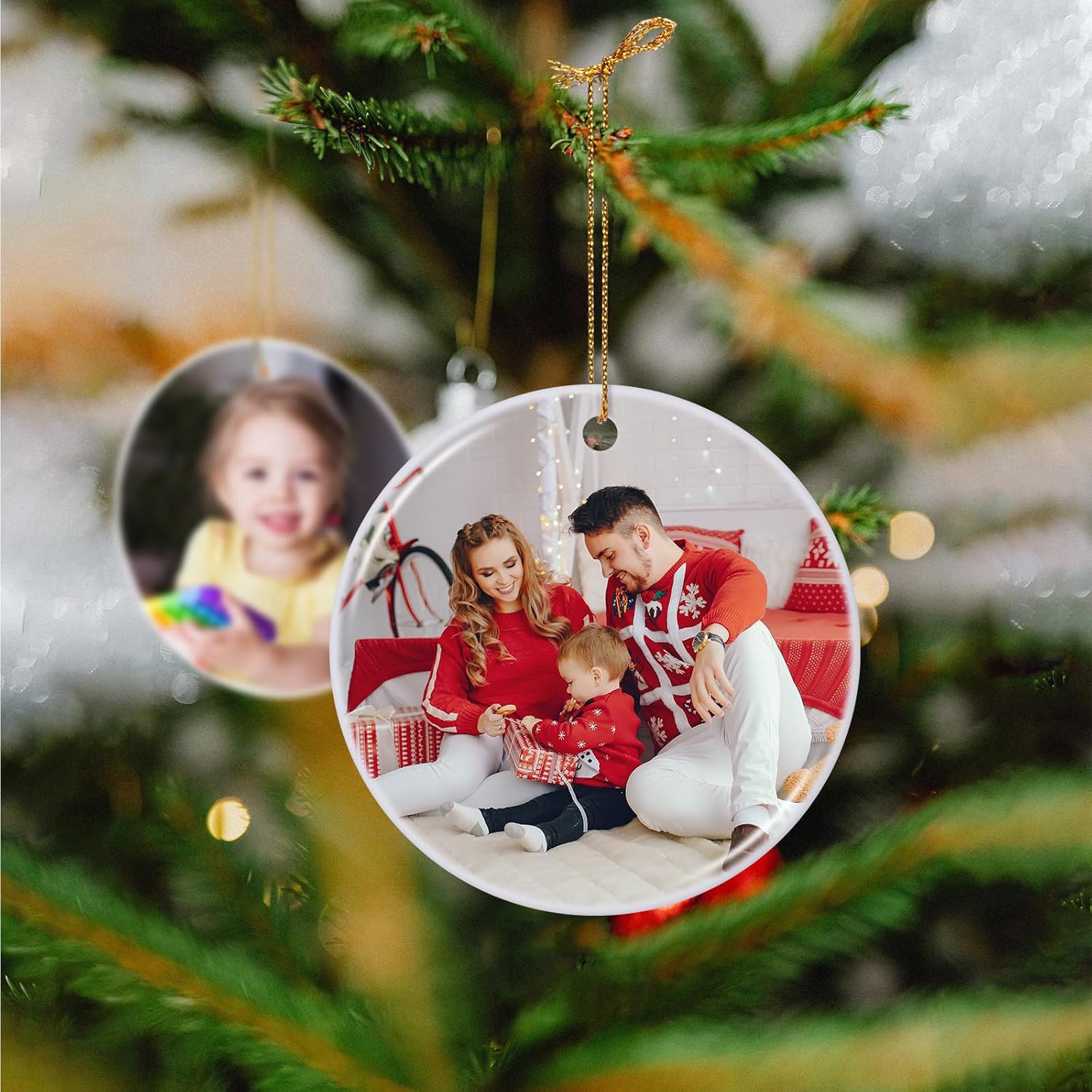 Personalized Family Christmas Ornaments 2026, Custom Photo Ornaments for Christmas Tree, Picture Ornament, Xmas Tree Decor, Personalized Xmas Gifts for Mom, Dad, Kids, Pets, Friends, Lovers - Image 4