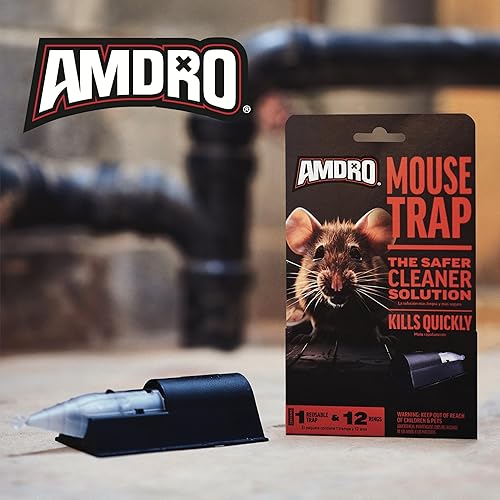 Miniatura 10 de Amdro B07L4B3B38 Trampa para ratones reutilizable, mata 12 ratones, ciruela